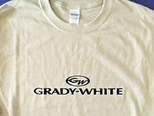 Grady White Boats Screen Printed Sand Long Sleeve T-Shirt Heavy 100% Cotton  