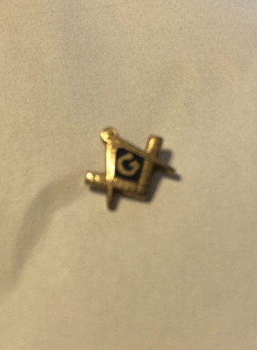 Massonico/Massone - Spilla cappello/bavero - Spilla quadrata e bussola ottone "G" vintage? - Foto 5 di 5