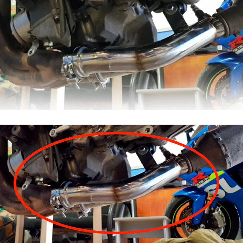 Slip For Yamaha YZF R6 2006-2023 Stock Muffler Modified Exhaust Mid Link Pipe - Image 4 of 4