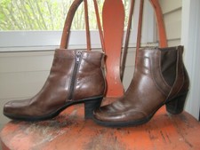 Clarks Brown Leather Zip Side Gore Ankle Boot...