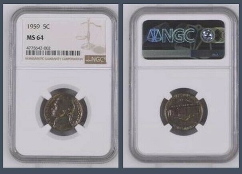 1959 Jefferson Nickel certified MS64 by NGC - Picture 4 of 4