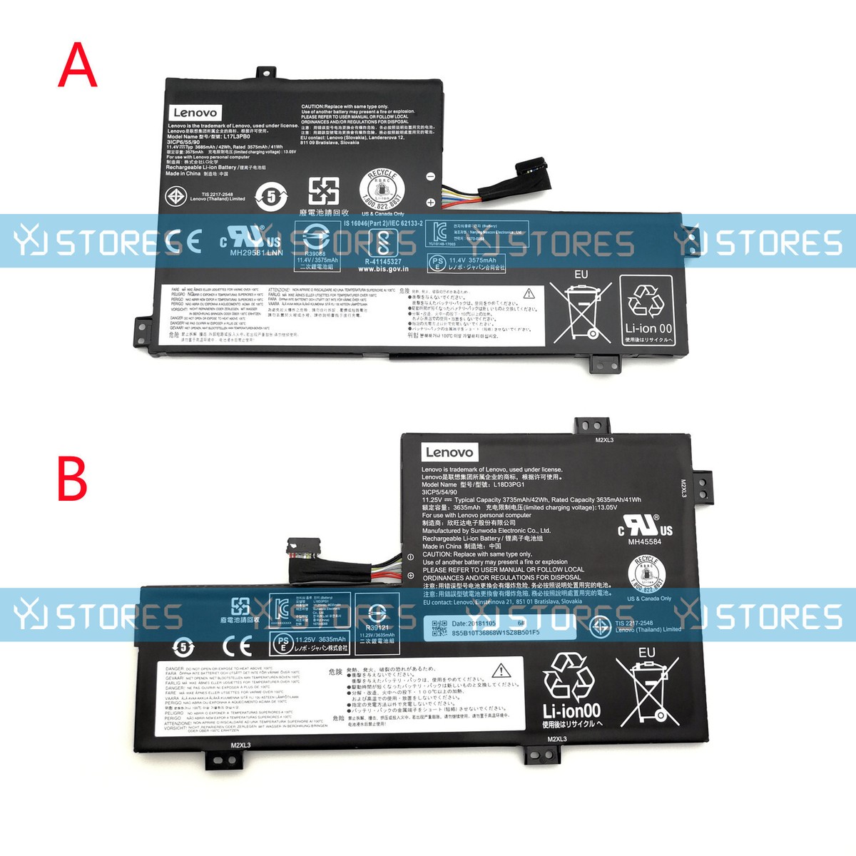 Genuine L18D3PG1 L17M3PB0 L17L3PB0 Battery for Lenovo Genuine L18D3PG1 L17M3PB0 L17L3PB0 Battery for Lenovo