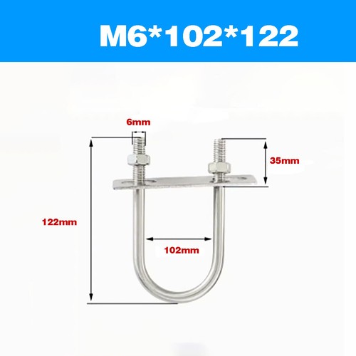 304 SS Extended U-Bolt / U-Shaped Fixed Pipe Clamp / Hoop Buckle M6M8M10M12 - Picture 44 of 111