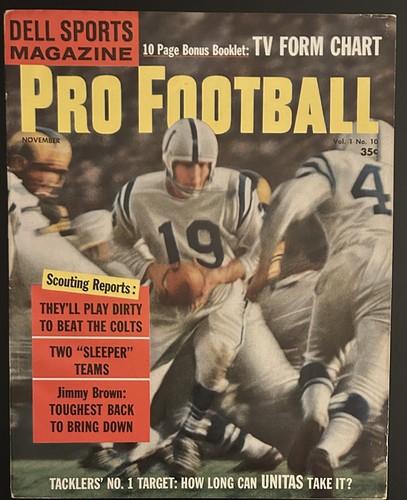 1959 Dell Sports Pro Football-Baltimore Colts Johnny John Unitas