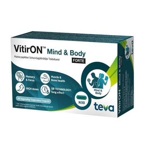 VITIRON Mind & Body Forte 30 Capsules Memory & Focus Muscle & Bone Health - Picture 15 of 24