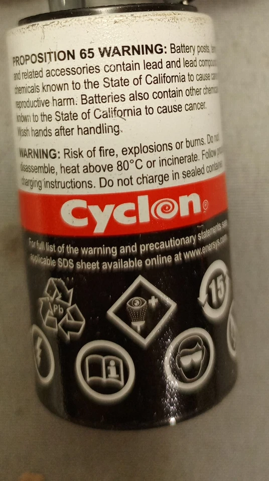 Lot Of 5 Enersys Cyclon Rechargeable Battery - Image 3 of 4