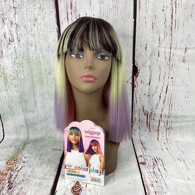 Taurus Cosmic Unicorn Straight Blunt Cut Wig with Bang Classic Cap Synthetic