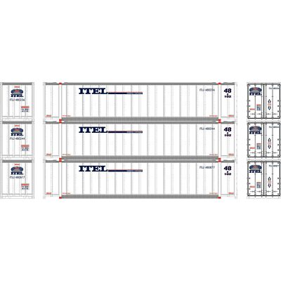 Athearn ATH17301 48' Container - ITEL #2 (3) N Scale