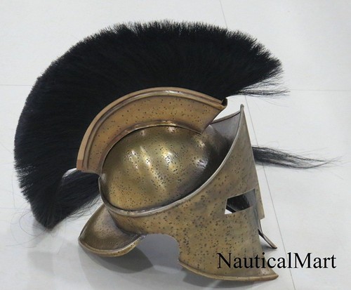 Casco espartano de la película Rey Leónidas 300 medieval con pluma larga casco espartano - Imagen 2 de 4
