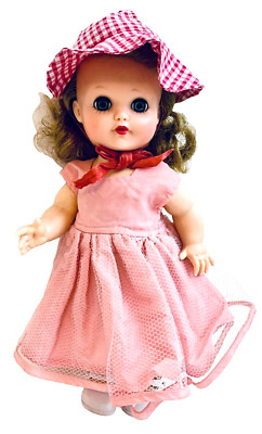 Eegee 1950s Lil Susan 10.5'' Jointed Bent Knee Walker Doll In Original Outfit