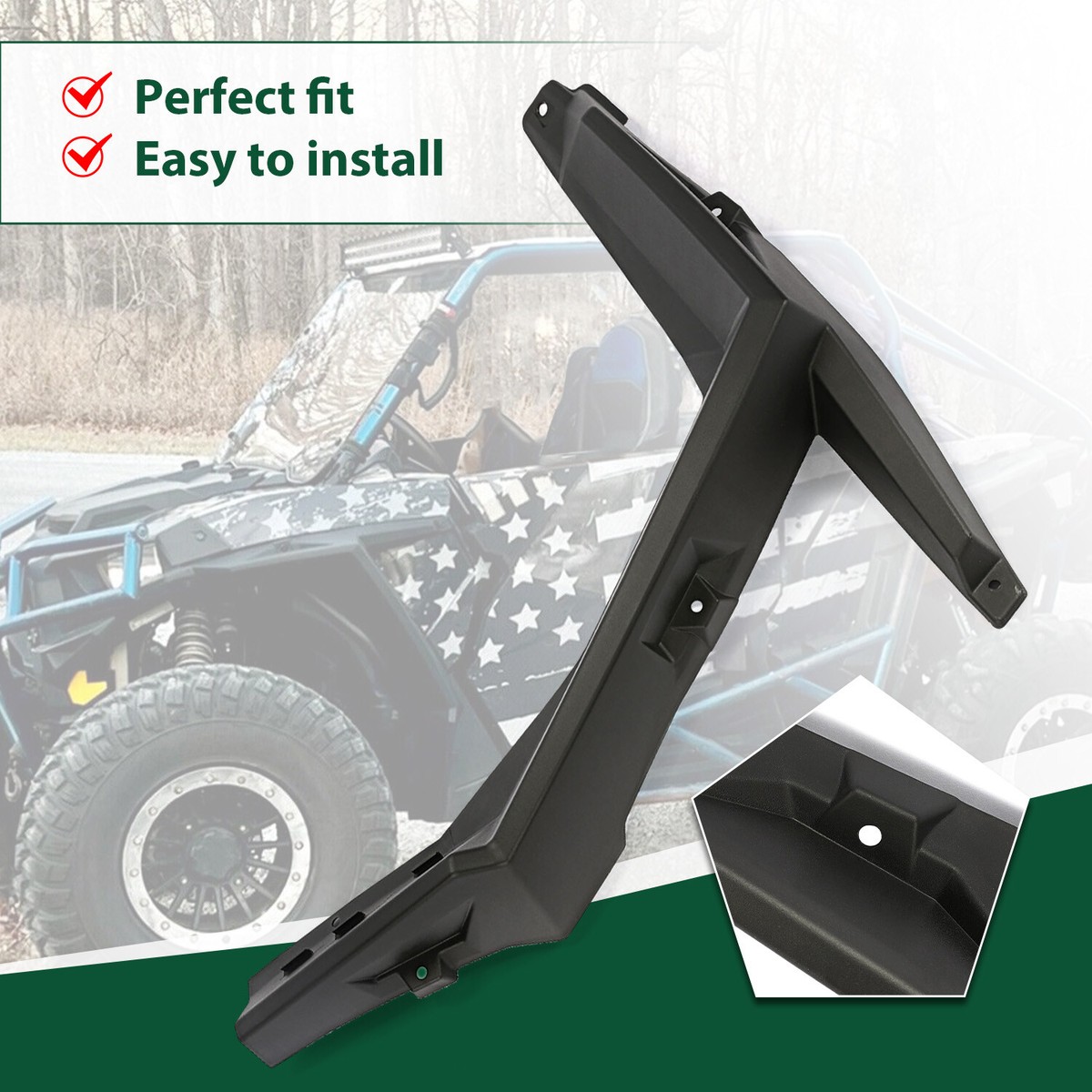 Front Right Fender Flares Flair For 14-23 Polaris RZR 900/ xp4