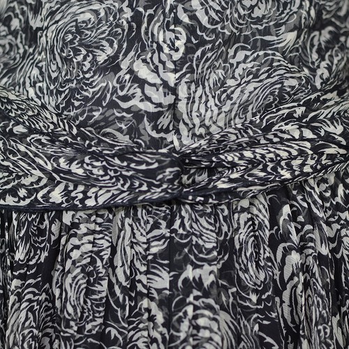 VALENTINO NEW Gray A-Line Cocktail Silk Dress with Floral Pattern Size S 40 6 - Picture 6 of 7