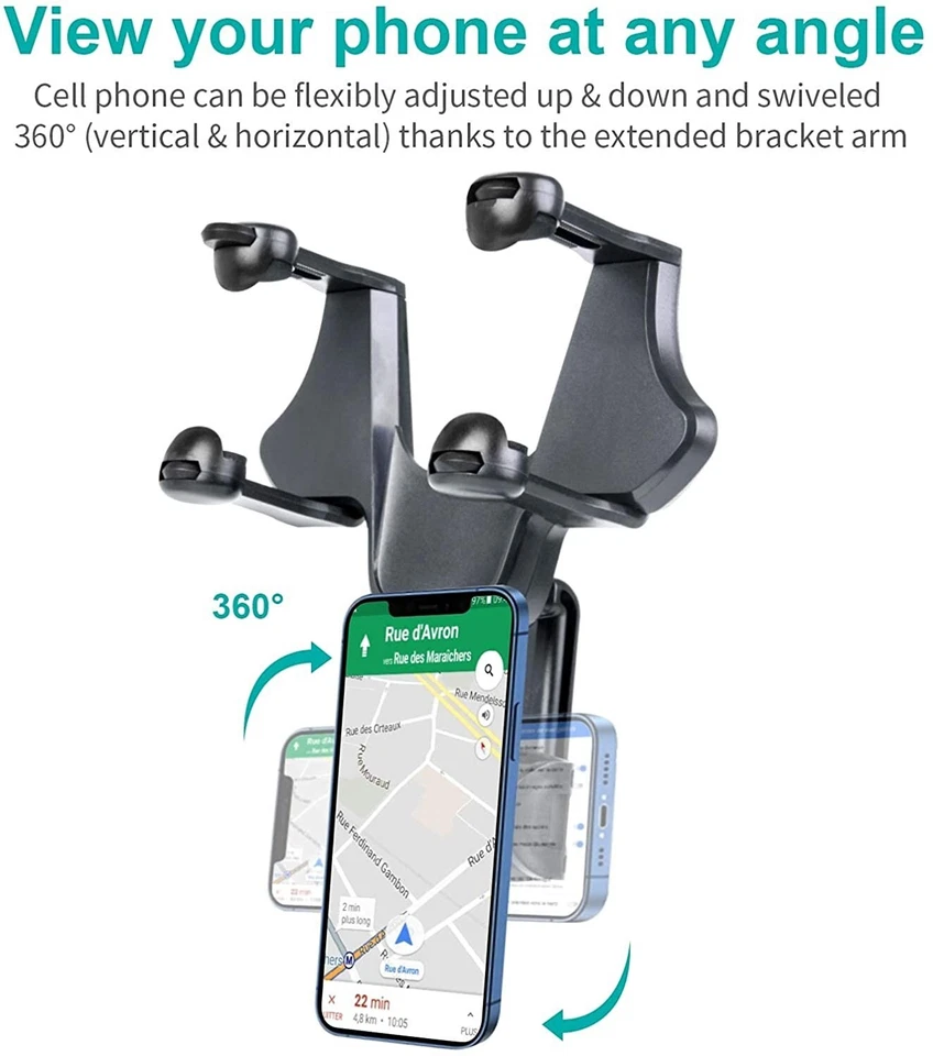 60 Pcs Car Phone Holder Rearview Mirror Phone Mount  for iPhone Samsung - Image 4 of 4