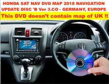 HONDA SAT NAV DVD MAP 2018 NAVIGATION UPDATE DISC 'B Ver 3.CO - GERMANY,  EUROPE