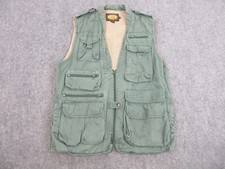 VINTAGE Woolrich Vest Mens Medium Green Sleeveless Outdoors Fishing Hunting Coat