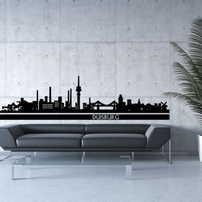 Wandtattoo Wandaufkleber Skyline DUISBURG Stadt Deutschland capital town +248+