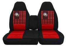 Truck Seat Covers Fits 1994 To 2004 Chevy S10 American Eagle Flag 60-40 Split