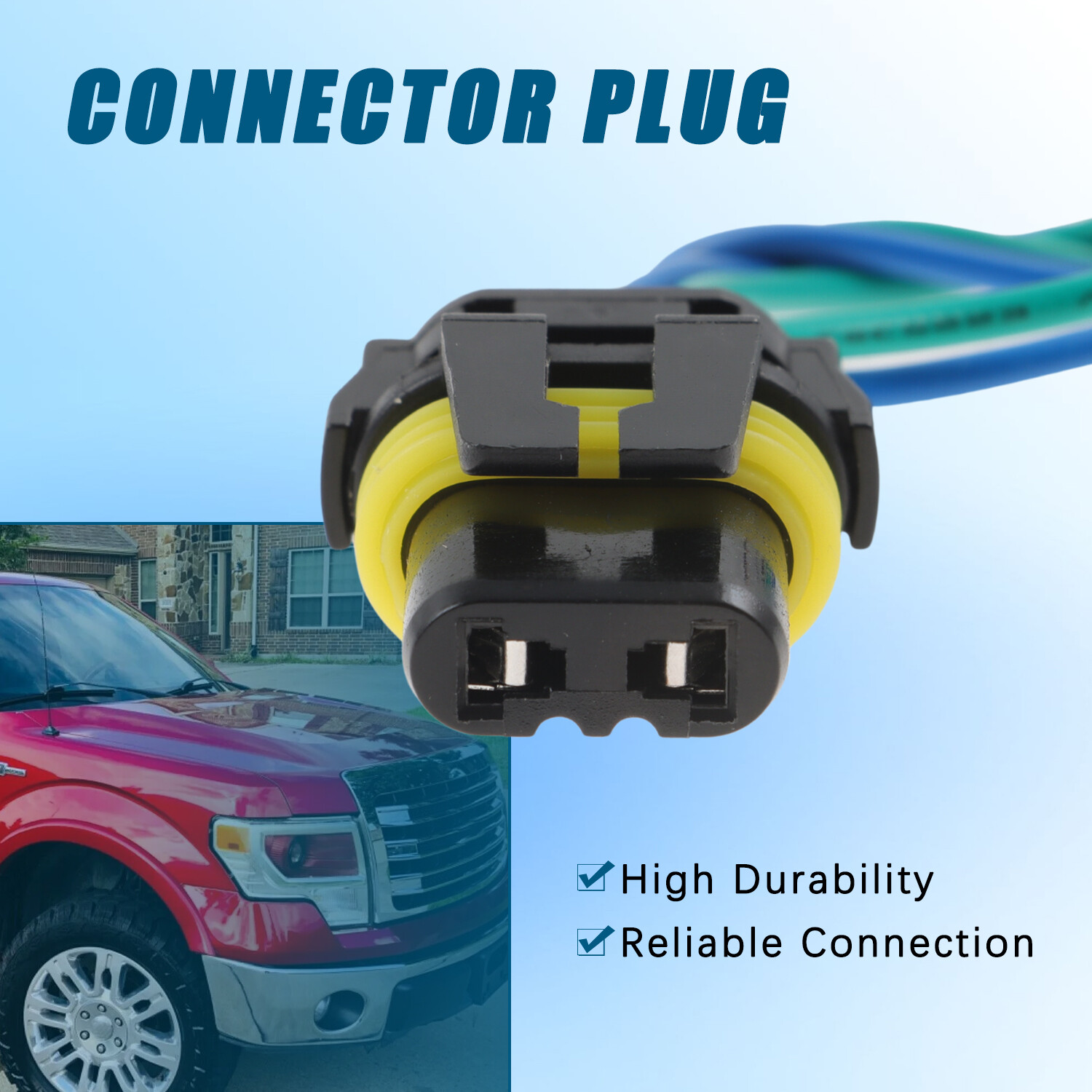 Fog Light Wire Bundle Plug 2-Way Fit for Ford F-150 2000-2009