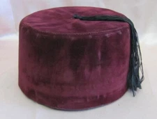ANTIQUE TURKISH MUSLIM ISLAMIC OTTOMAN VELVET FEZ HAT