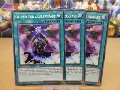 Yugioh Playset 3x Gespür für Zauberkraft/ Near Mint/ Common/ 1. Auflage/ Deutsch