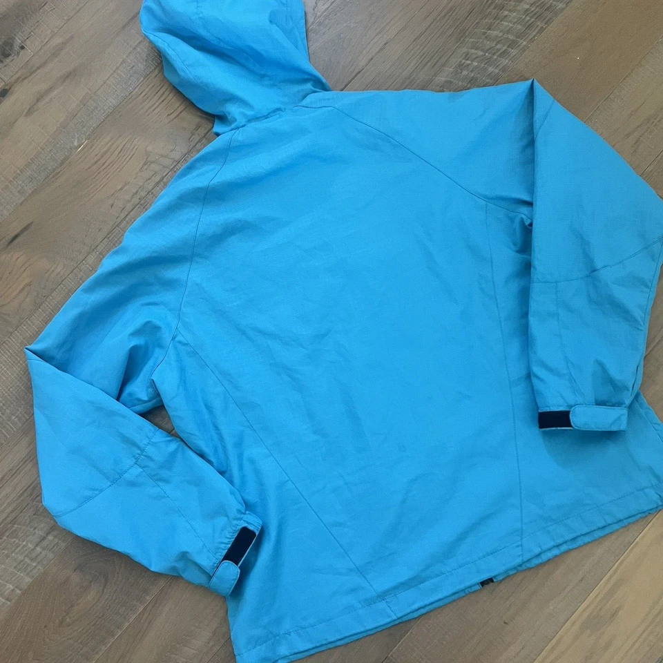 Abrigo chaqueta cortavientos New Balance cremallera completa para mujer L/XL malla forrada con capucha k48 Foto 4 de 4