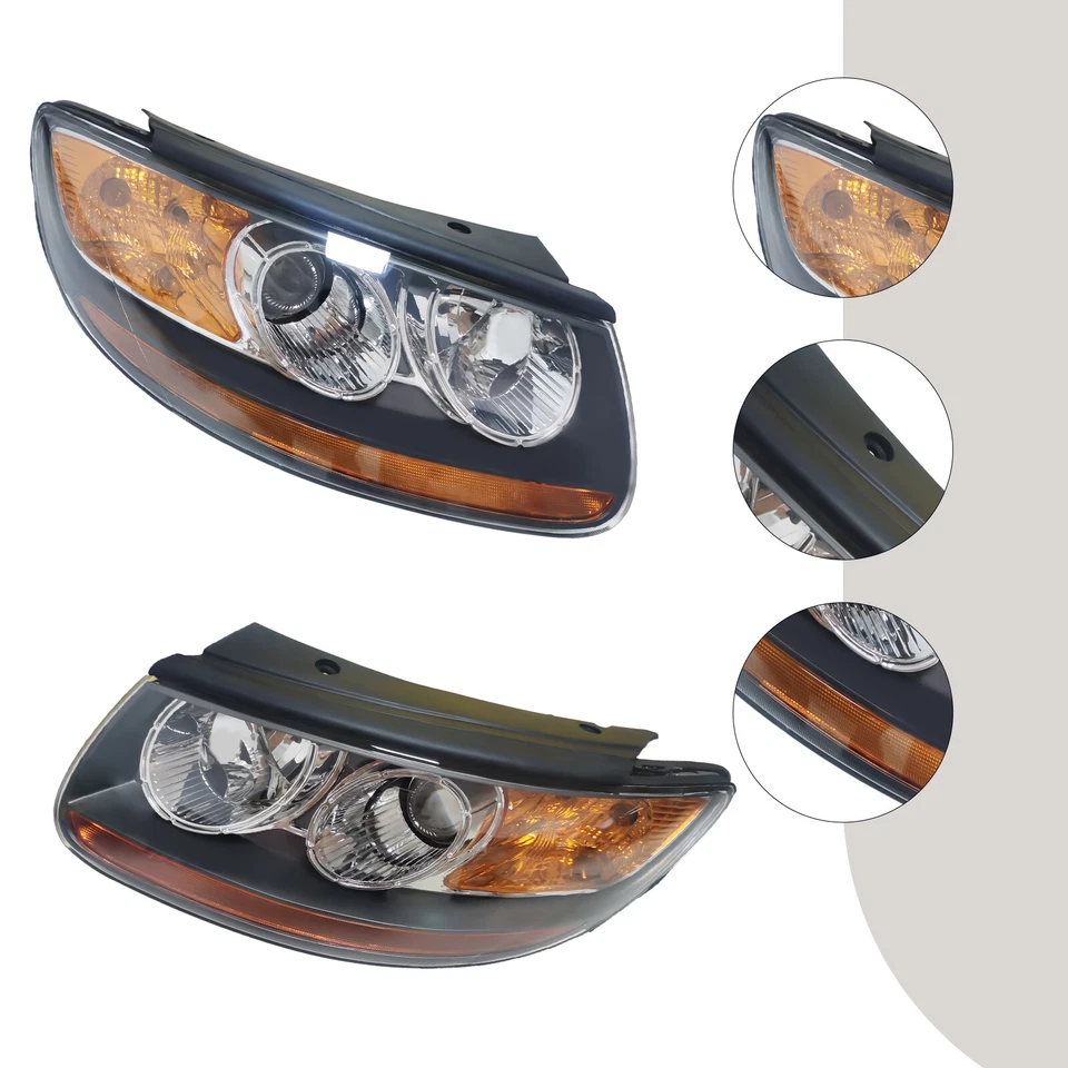Par de faros 6 pines con bombillas para Hyundai Santa Fe 2007 2008 2009 2010 2011 2012 Foto 3 de 4
