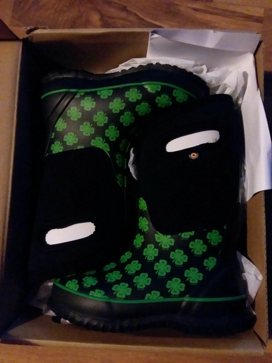 Unisex Children's Bogs Classic 4-H Waterproof Rain Boot Black size