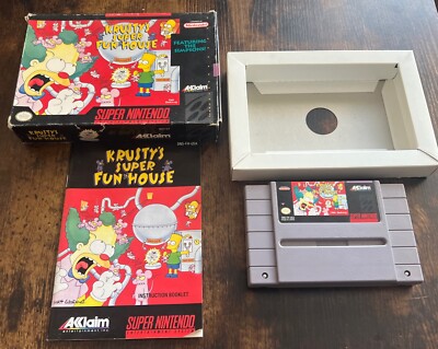 Snes Super Nintendo Krusty's Super Fun House Complete Tested Guaranteed