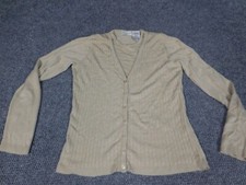 White Stag Womens sweater Small Beige button pullover layered
