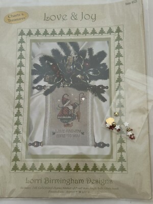 Love & Joy 221 Cross Stitch Kit by Charts & Treasures  Lorri Birmingham Santa