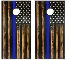 Rustic American Flag Cornhole Board Wrap LAMINATED Wrap Decal Vinyl Sticker 3801