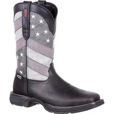 Durango Men's Rebel Faded Black & Grey Flag Square Toe Boot DDB0125