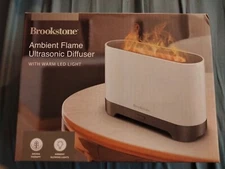 NIB Brookstone Ambient Flame Ultrasonic LED Diffuser