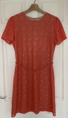 Oasis Ladies Coral Pink Lace Knee Length Belted Dress Size UK 12 VGC | eBay UK Oasis Ladies Coral Pink Lace Knee Length Belted Dress Size UK 12 VGC | eBay UK
