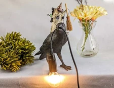 Mouse Witch taxidermy Riding faux Crow Light Fixture Oddities Curiosities gift