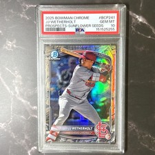 2025 Bowman Chrome Baseball JJ Wetherholt Sunflower Seeds SSP PSA 10! Cardinals