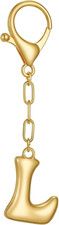 Gold Initial Keychains Bubble Letter A-Z Bag Charm for Women Purse Charms Meta