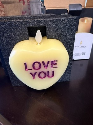 Battery Operated Love You Candle - Lemon Chiffon with Moving Flame Technology