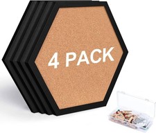 Cork Bulletin Board Hexagon Bla, Small Fred Corkboard Tiles for Wall,