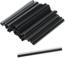 Double Row 40 Pin 2.54mm Pitch IDC Male Pin Header Connector Strip, Pack 50