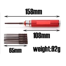 RC 6-in-1 Hex Screwdriver Hidden Storage No Loose Bits 1.5-3.0mm Tool