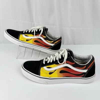 Vans Off The Wall Old Skool Flame Fire Skateboard Shoes US Men 11.5 EUC 
