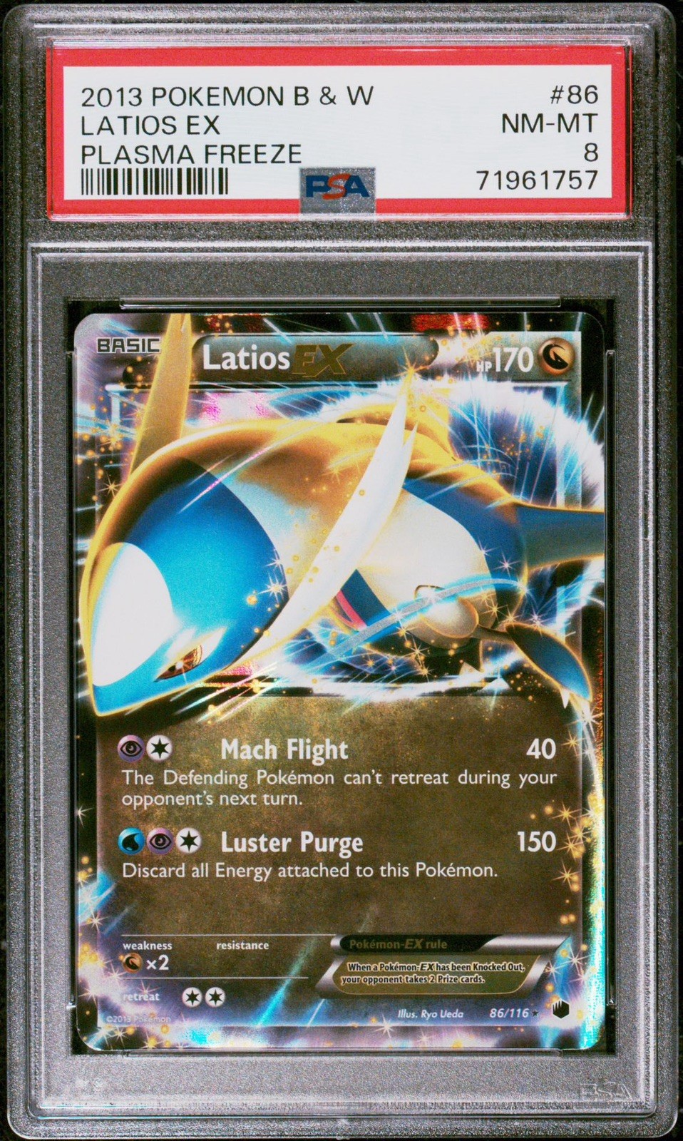 POKEMON PLASMA FREEZE LATIOS EX #86 HOLO FOIL CARD PSA 8 NM-MT #41066506