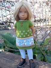 maglia ABITO PER BAMBOLA SASHA VINTAGE CON COLLANT OUTFIT 16'' - 17 POLLICI