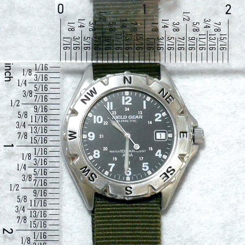 SEIKO ALBA FIELD GEAR KINETIC Military Watch YT57-0B20 2000 Black Luminous Japan - Picture 11 of 12