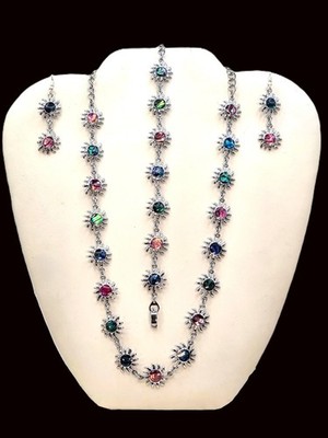 Multicolored Paua Shell (Simulated) Inlay Sunburst 3-piece set, Celestial Charms