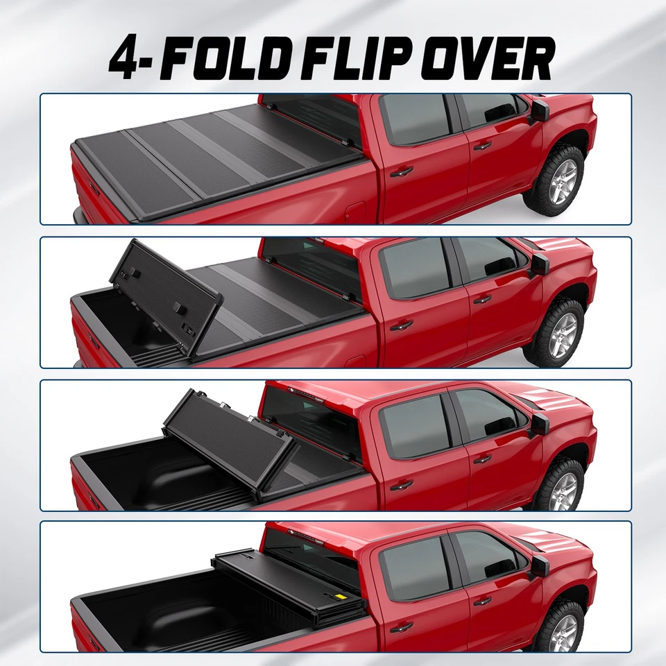 6.5FT FRP Hard Truck Tonneau Bed Cover For 1988-02 Chevy GMC C/K 1500 2500 3500 - Imagem 3 de 4