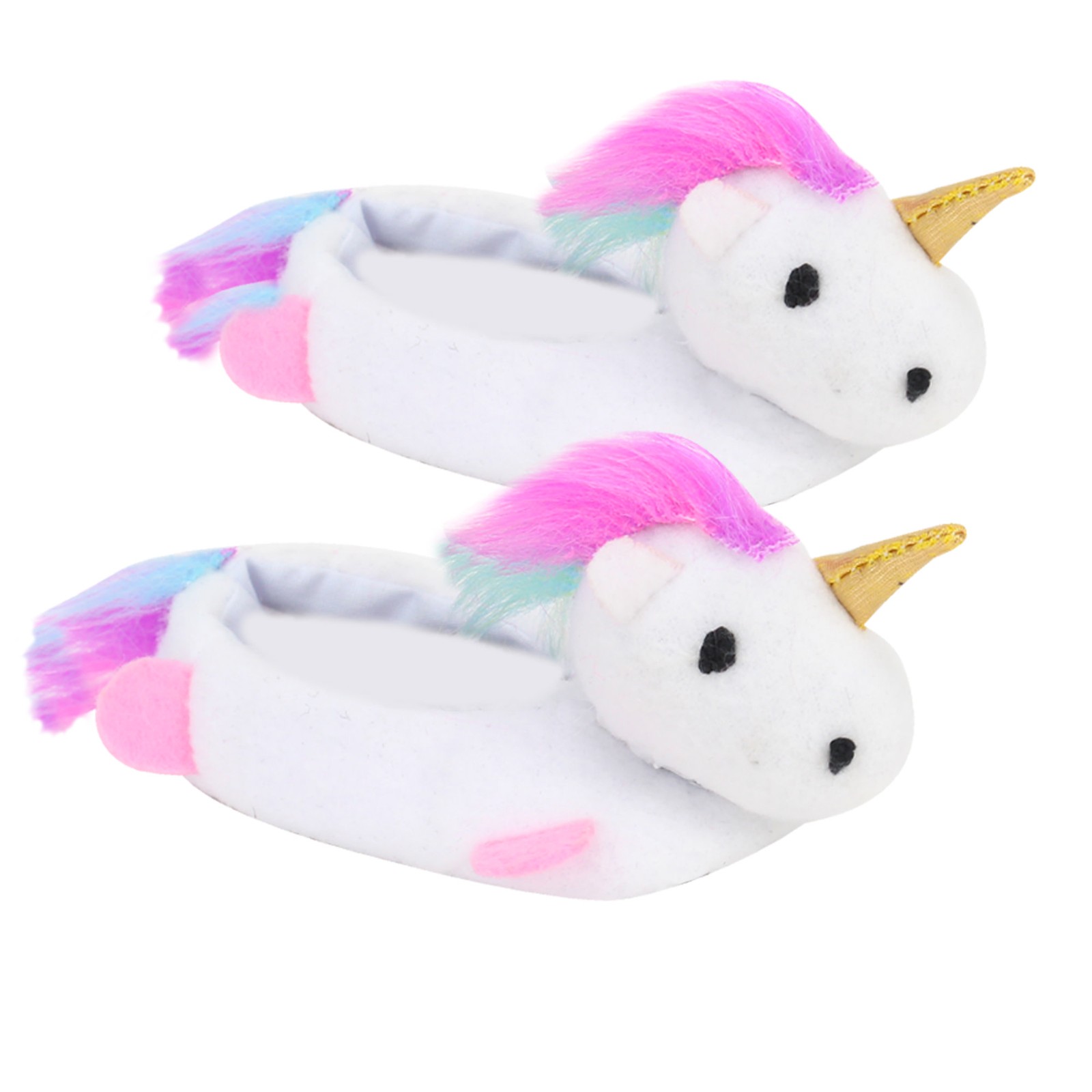 Sophia's Unicorn Slippers with Rainbow Hair and Gold Horn for 18 Inch Dolls,