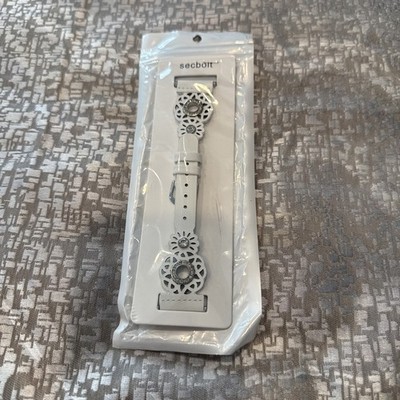White Leather Sea Bolt Women s Watch Band Compatible with APPLE WATCH NEW
