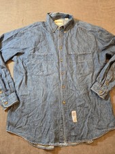 Vtg Levis Denim Shirt Mens Large Western Cowboy Blue Workwear Cotton